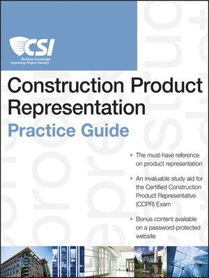cover image of The CSI Construction Product Representation Practice Guide